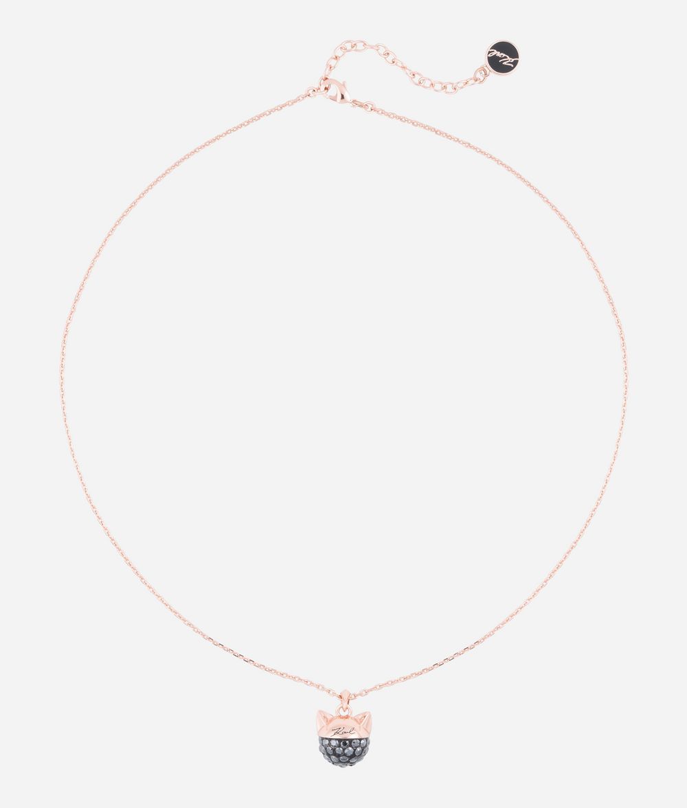 KARL LAGERFELD Collier avec pendentif Choupette or rose Collier Femme f