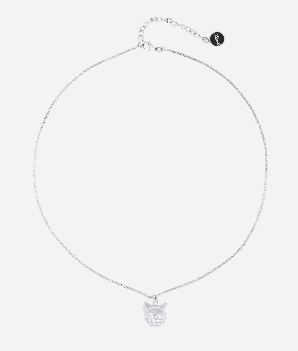 KARL LAGERFELD Collier avec pendentif Choupette argenté Collier Femme f