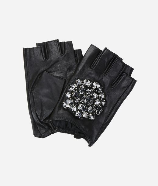 KARL LAGERFELD K/Geo Stone Fingerless Gloves 12_f