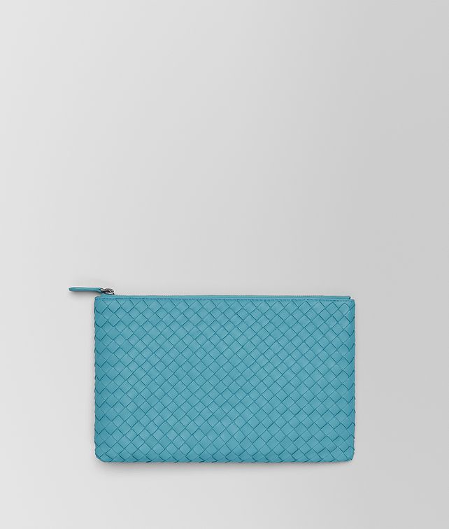 BOTTEGA VENETA AQUA INTRECCIATO NAPPA MEDIUM POUCH Other Accessories E fp
