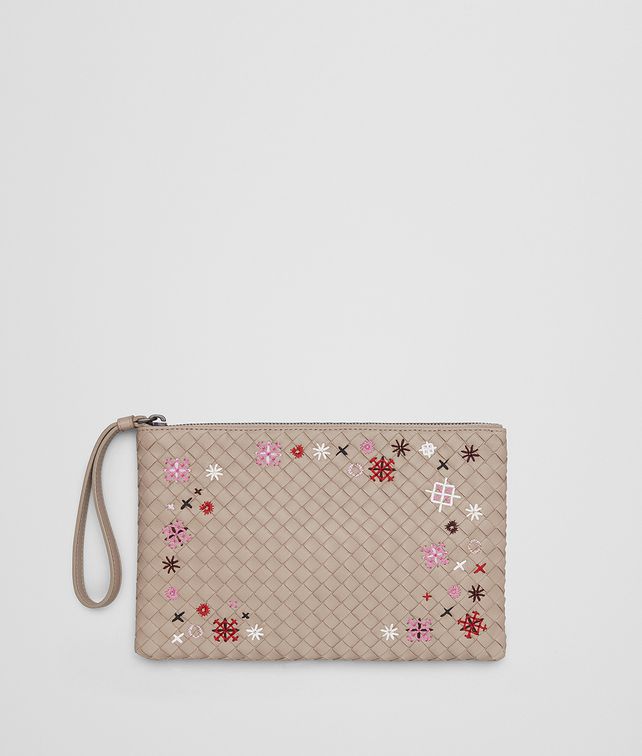 BOTTEGA VENETA MINK INTRECCIATO MEADOW FLOWER POUCH Other Leather Accessory E fp