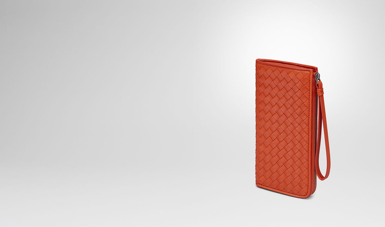 terracotta intrecciato nappa zip-around wallet landing