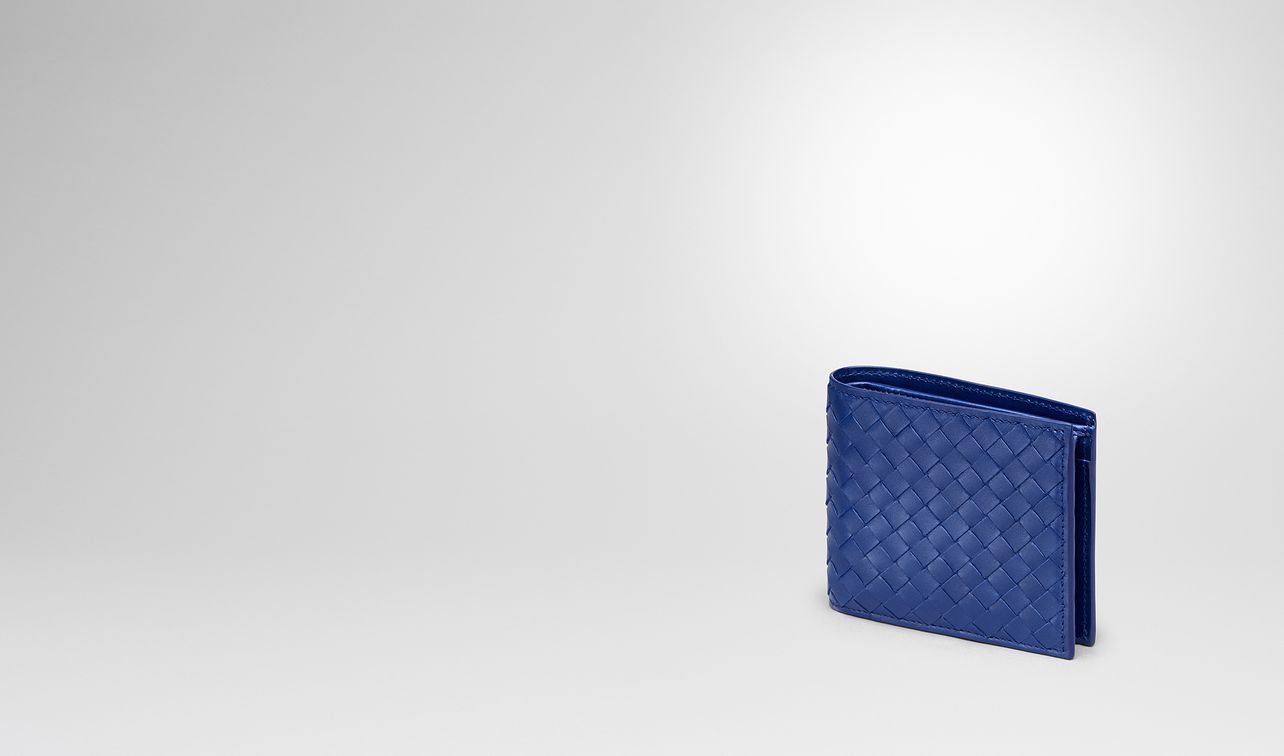 cobalt blue intrecciato wallet landing