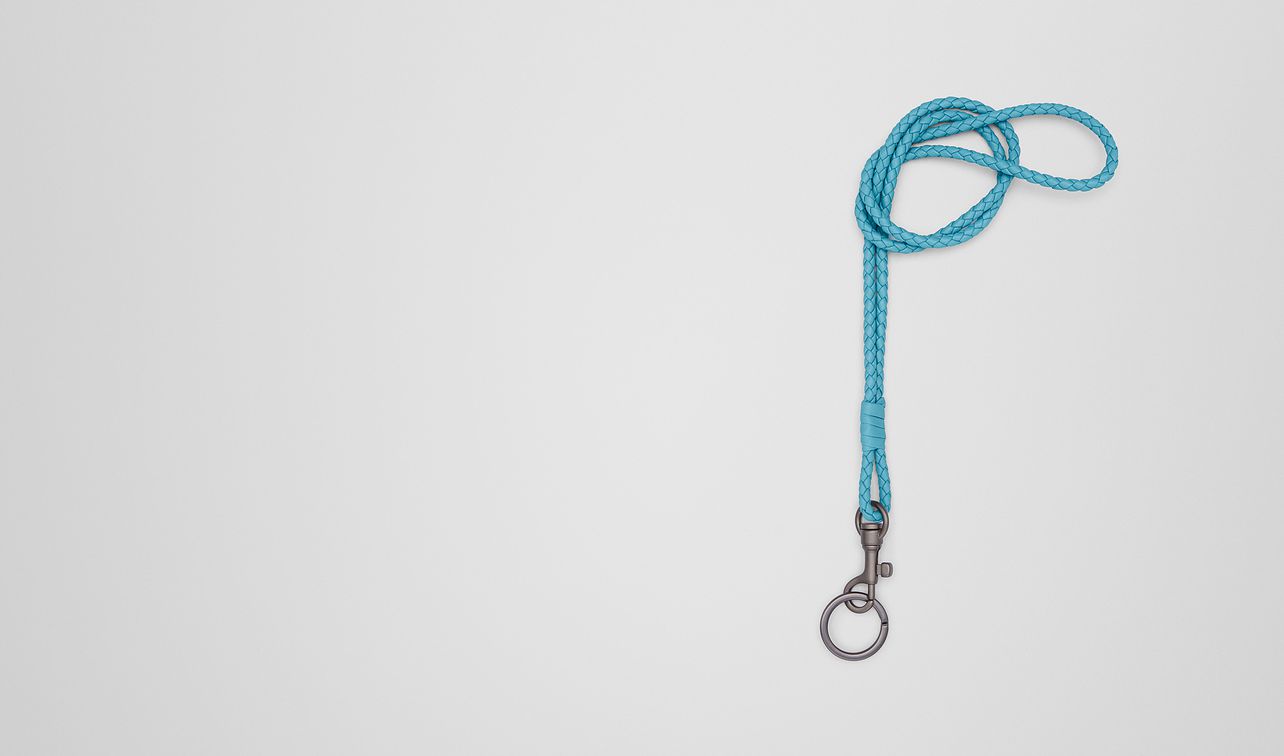 aqua intrecciato nappa key ring landing