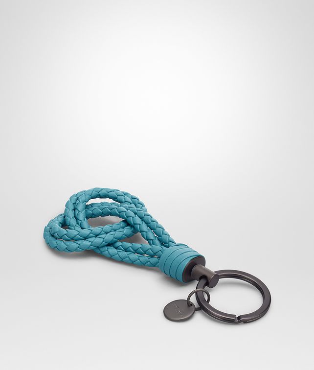 BOTTEGA VENETA SCHLÜSSELANHÄNGER AUS INTRECCIATO NAPPA IN AQUA Schlüsselring oder Armband E fp