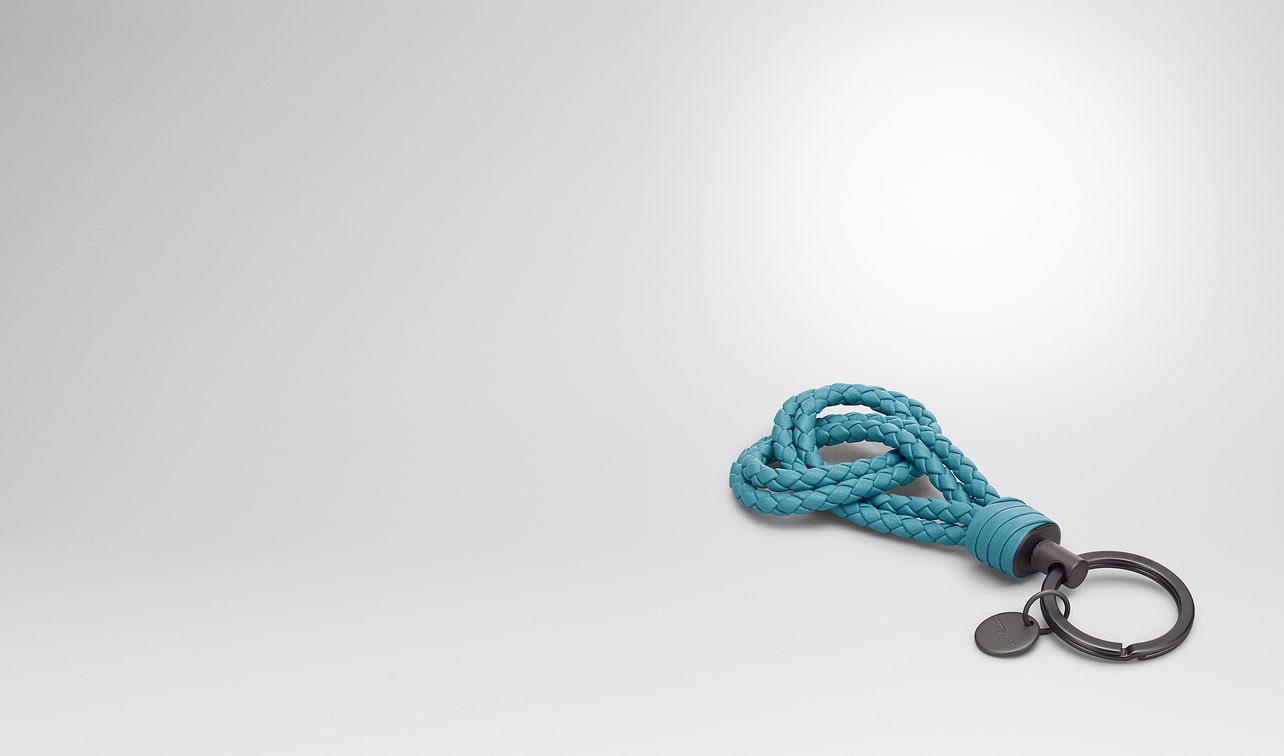 aqua intrecciato nappa key ring landing