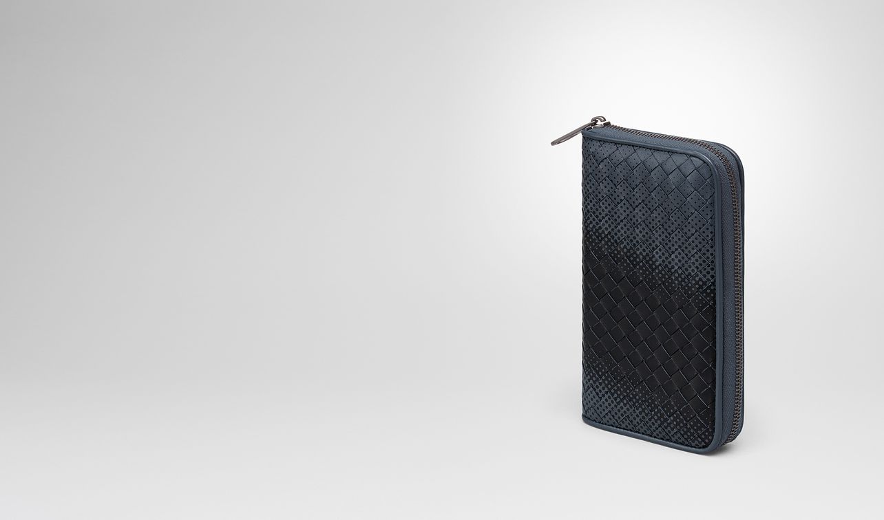 denim intrecciato nappa zip-around wallet landing