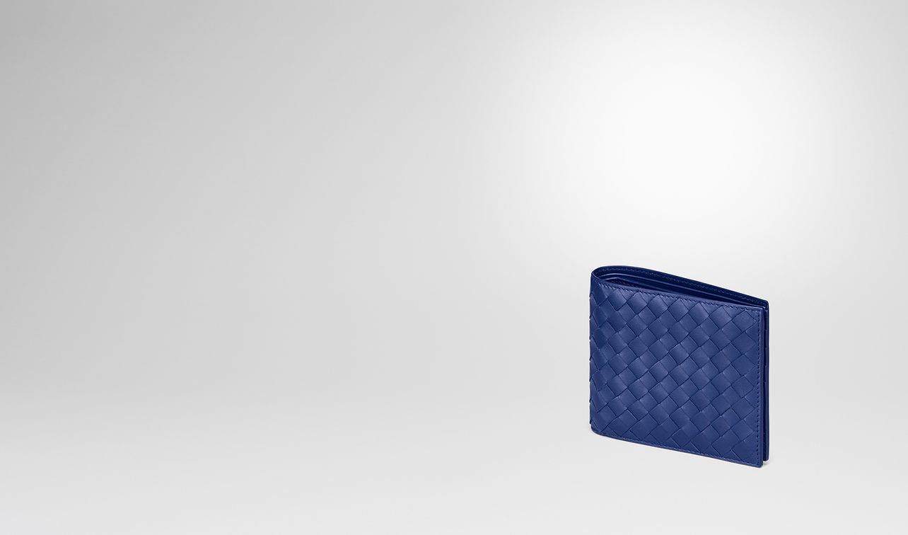 cobalt blue intrecciato wallet landing