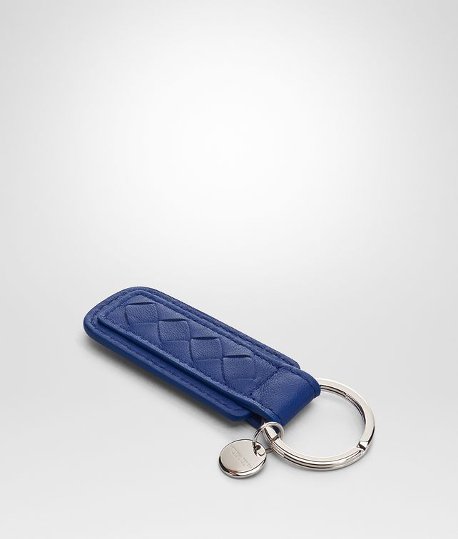 BOTTEGA VENETA COBALT INTRECCIATO NAPPA KEY RING Keyring or Bracelets E fp