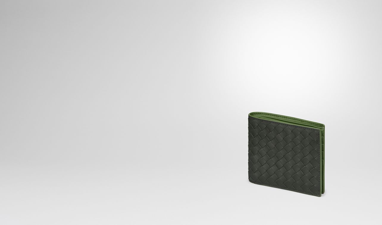 dark moss intrecciato wallet landing