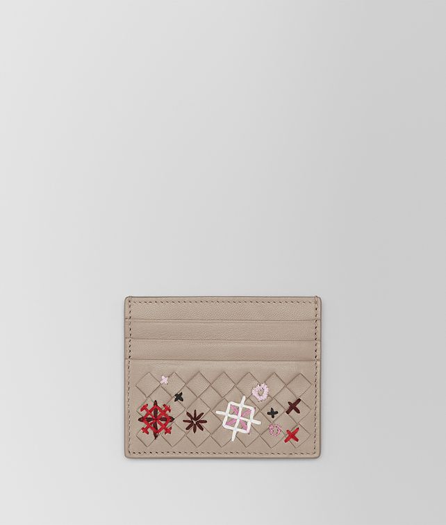 BOTTEGA VENETA MINK INTRECCIATO MEADOW FLOWER CARD CASE Card Case or Coin Purse E fp