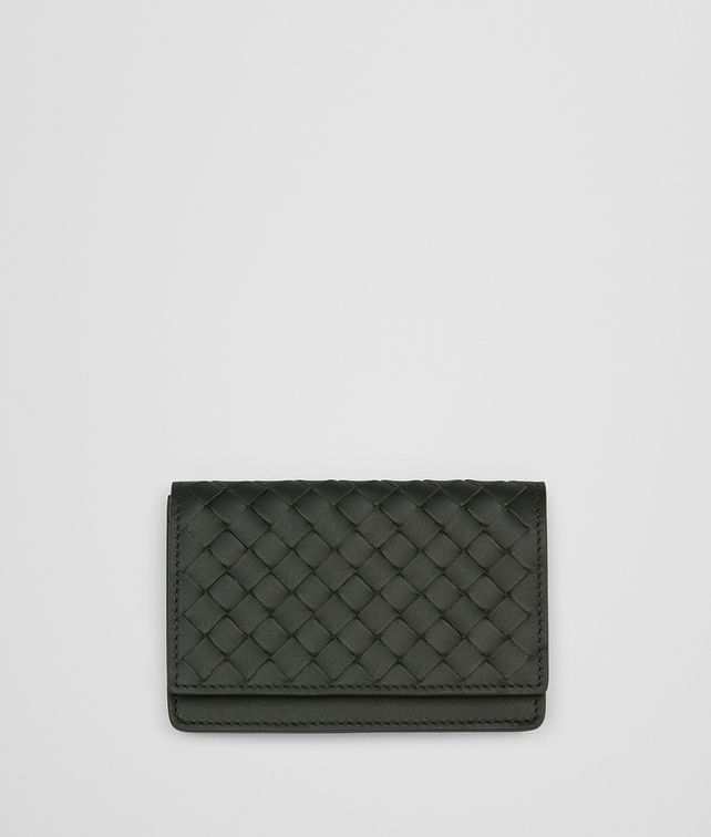 BOTTEGA VENETA DARK MOSS INTRECCIATO NAPPA CARD CASE Card Case E fp