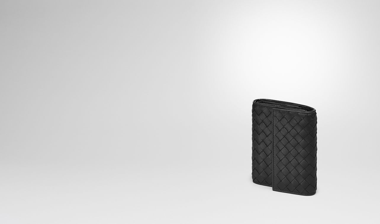 nero intrecciato nappa mini wallet landing
