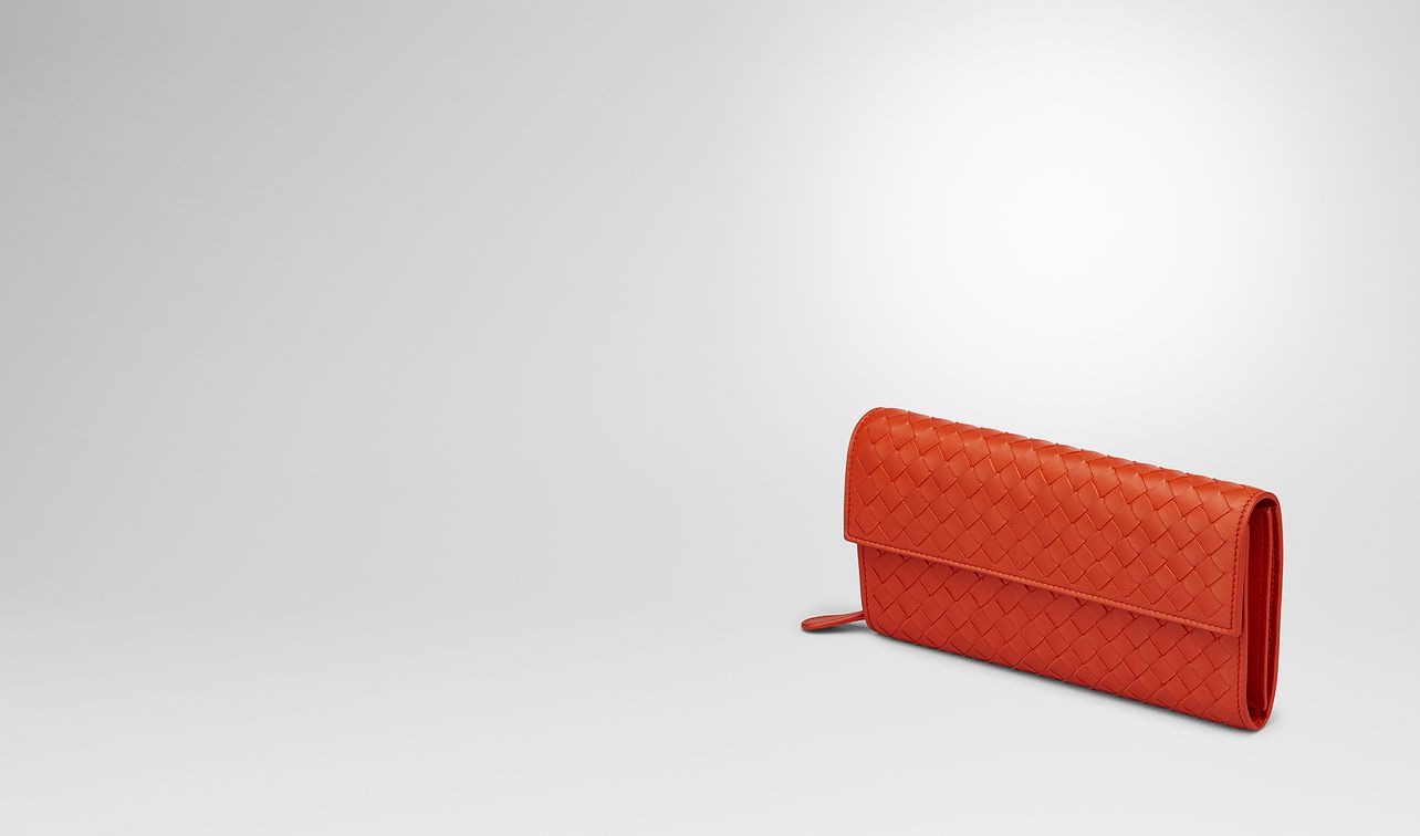 terracotta intrecciato nappa continental wallet landing