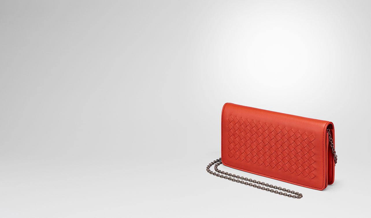 terracotta intrecciato nappa continental wallet landing