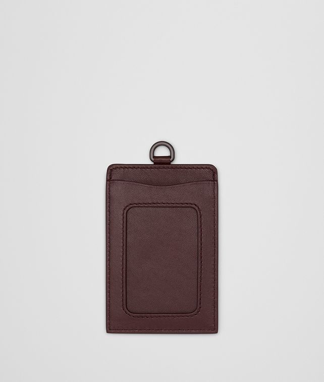 BOTTEGA VENETA DARK BAROLO INTRECCIATO NAPPA TRAIN PASS CASE Card Case E fp