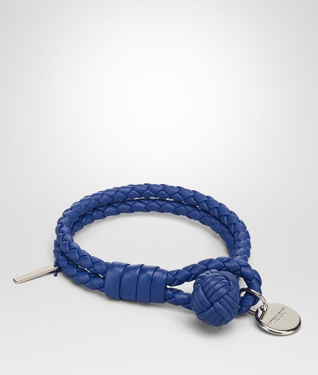 BOTTEGA VENETA COBALT INTRECCIATO NAPPA BRACELET Keyring or Bracelets E fp