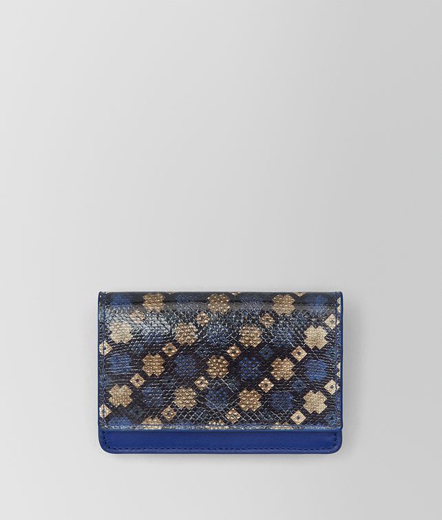 BOTTEGA VENETA COBALT INTRECCIATO NAPPA CARD CASE Card Case or Coin Purse E fp