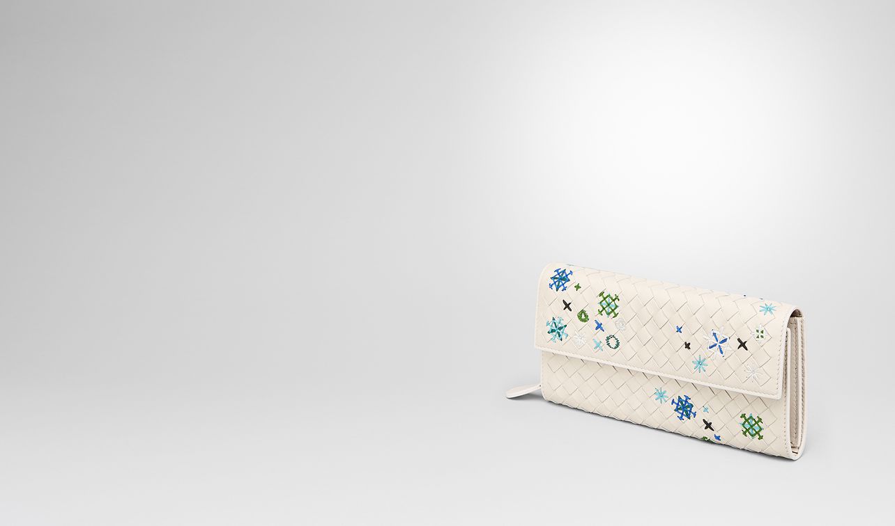 mist intrecciato meadow flower continental wallet landing