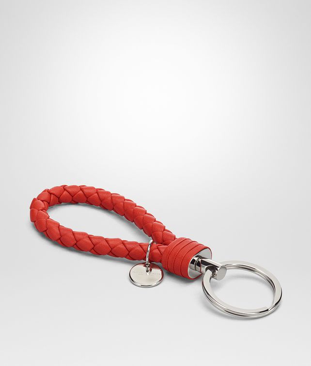 BOTTEGA VENETA TERRACOTTA INTRECCIATO NAPPA KEY RING Keyring or Bracelets E fp