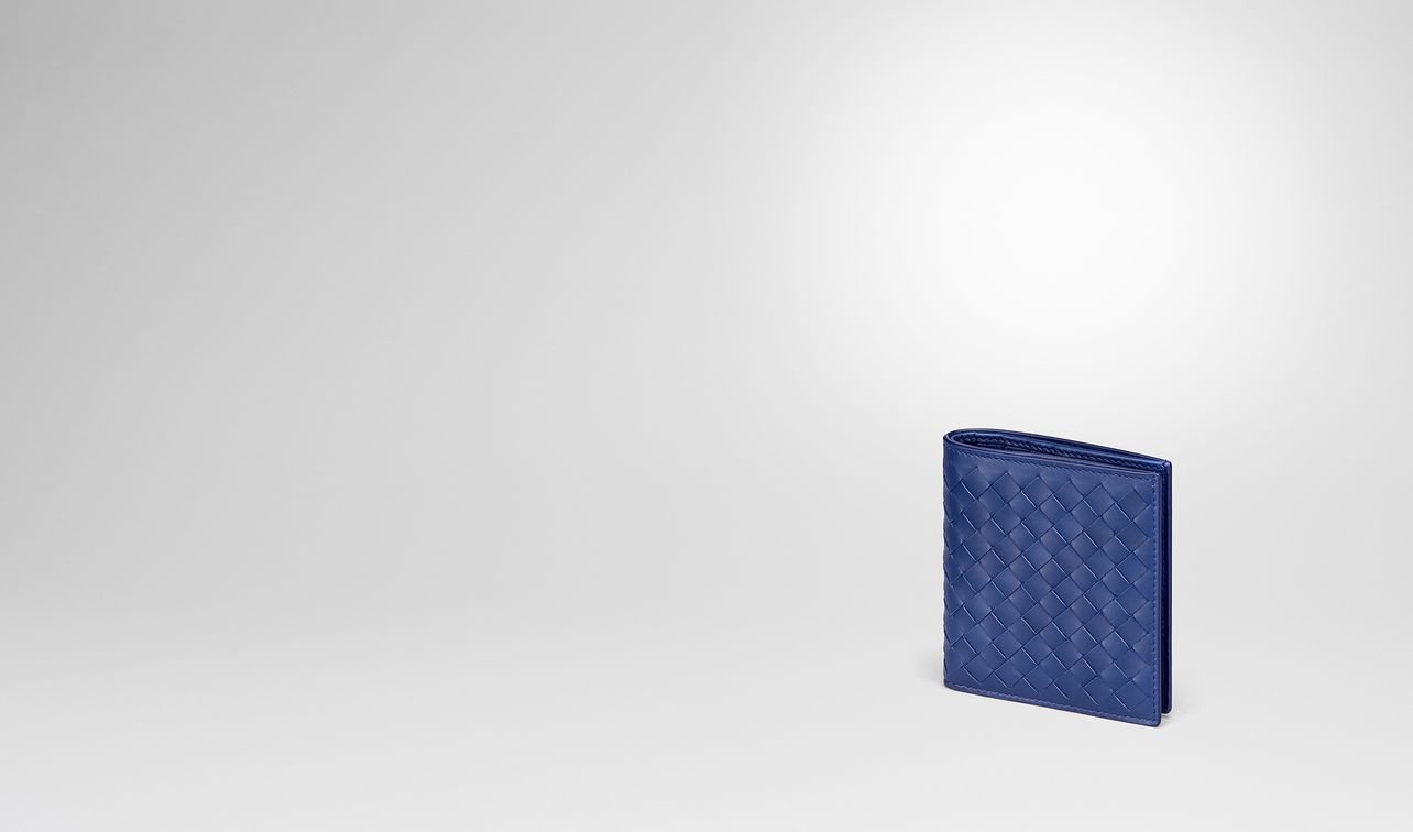 cobalt blue intrecciato wallet landing