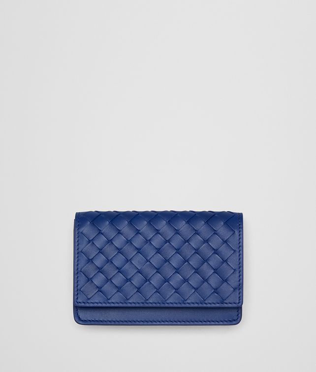 BOTTEGA VENETA COBALT INTRECCIATO CARD CASE Card Case or Coin Purse E fp