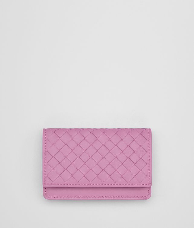 BOTTEGA VENETA ÉTUI POUR CARTES EN CUIR NAPPA INTRECCIATO TWILIGHT Porte-cartes et porte-monnaie E fp