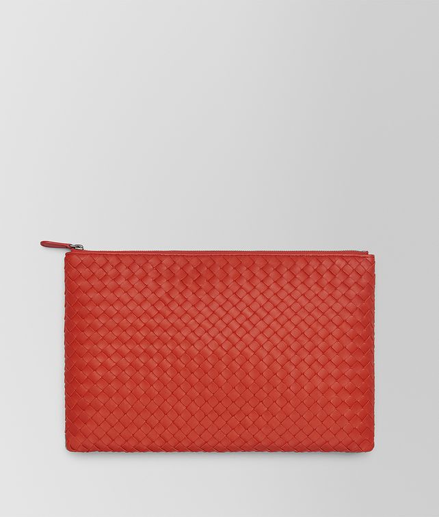 BOTTEGA VENETA TERRACOTTA INTRECCIATO NAPPA LARGE POUCH Other Leather Accessory E fp