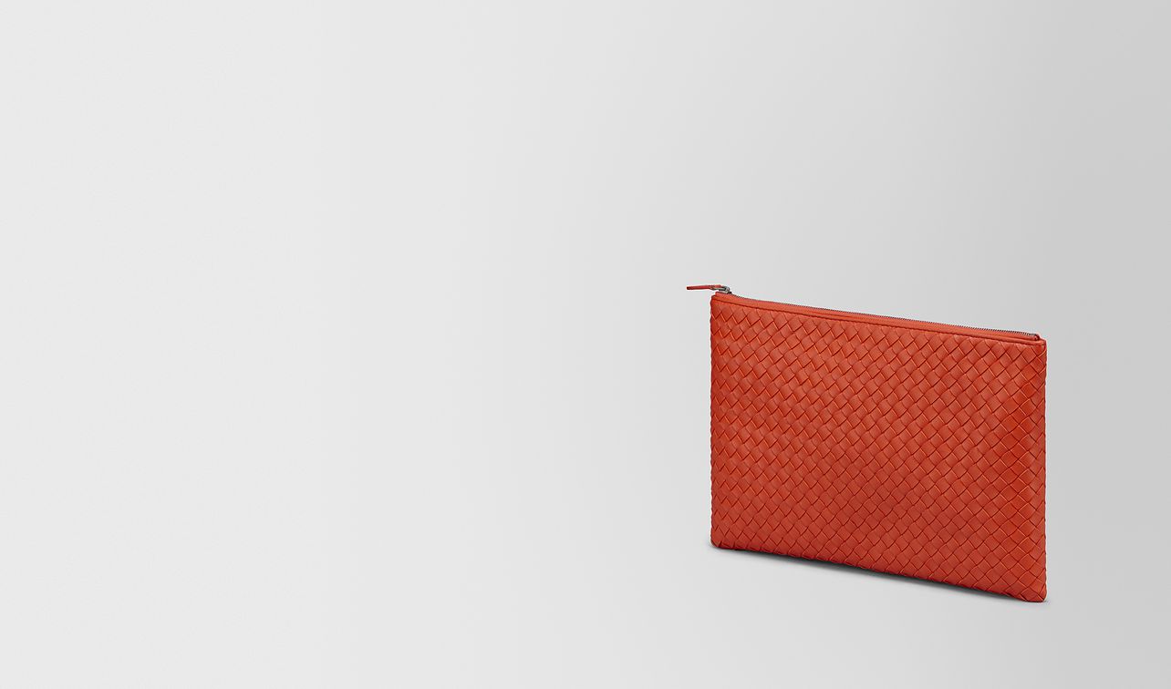 terracotta intrecciato nappa large pouch landing