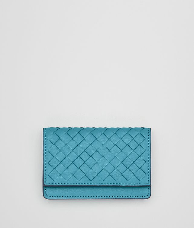 BOTTEGA VENETA COBALT INTRECCIATO NAPPA CARD CASE Card Case or Coin Purse E fp
