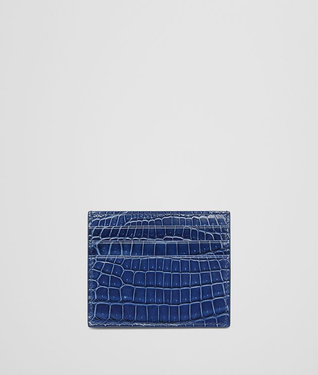 BOTTEGA VENETA COBALT BLUE CROCODILE CARD CASE Card Case E fp