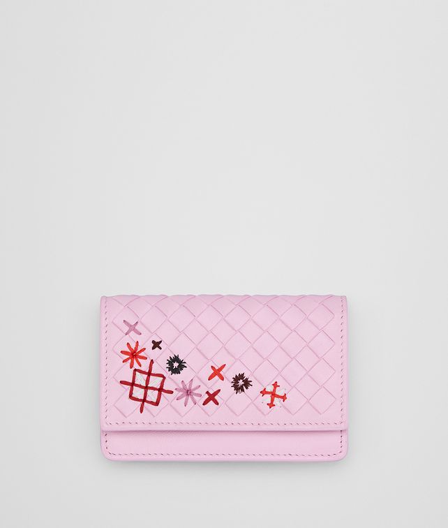 BOTTEGA VENETA DRAGEE INTRECCIATO MEADOW FLOWER CARD CASE Card Case E fp