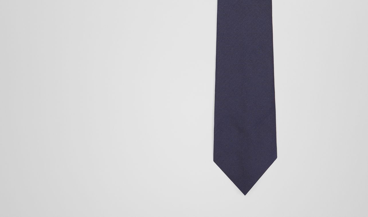 midnight blue silk tie landing
