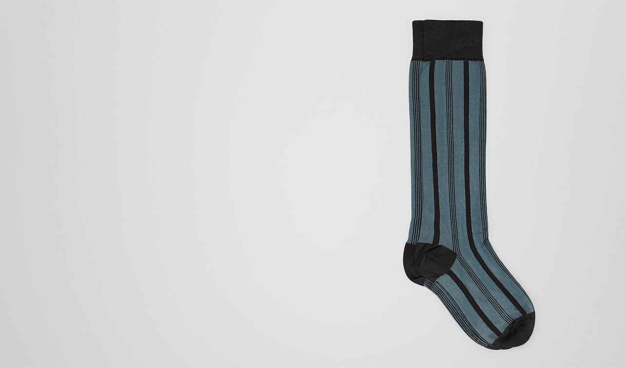 dark aqua silk sock landing
