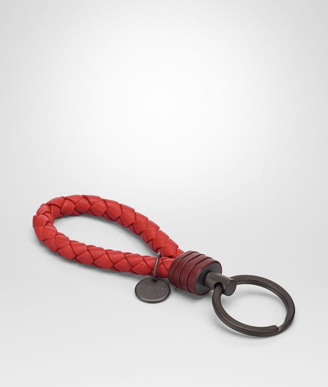 BOTTEGA VENETA TERRACOTTA INTRECCIATO NAPPA KEY RING Keyring or Bracelets E fp
