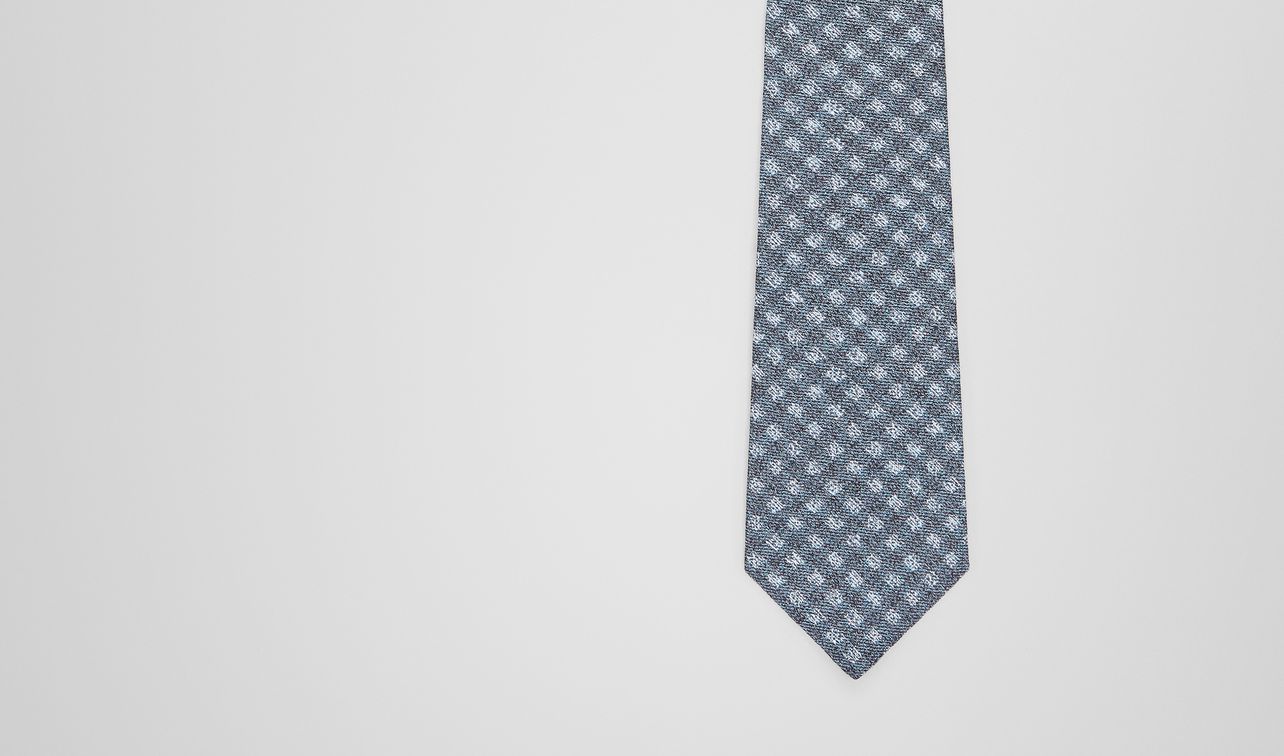 petroleum blue silk tie landing