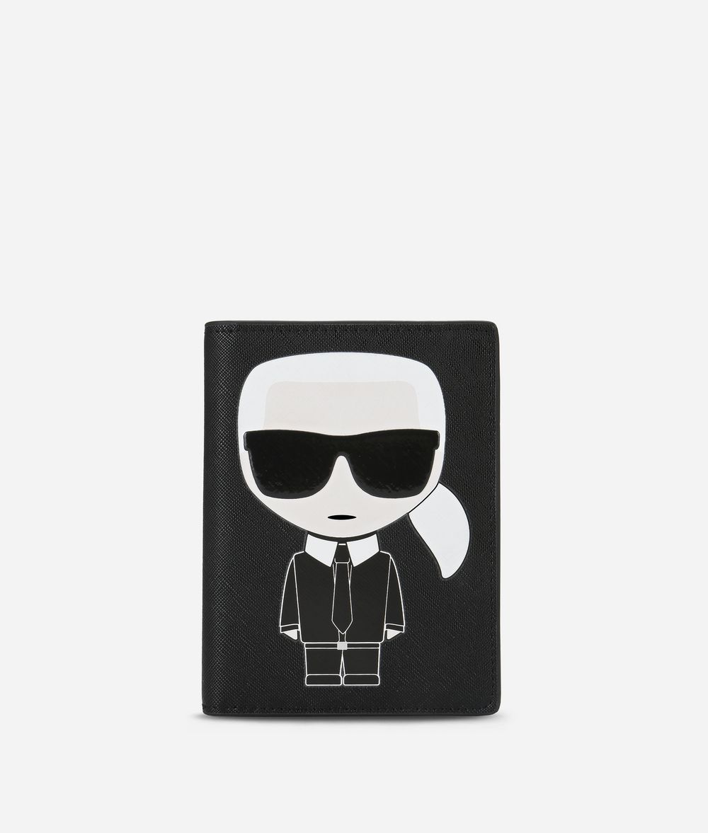 KARL LAGERFELD K/Ikonik Passport Holder Cardholder E f