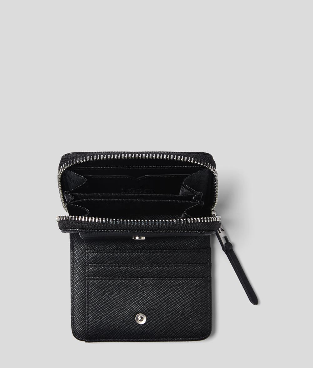 KARL LAGERFELD K/Ikonik Small Zip Wallet Wallet Woman d