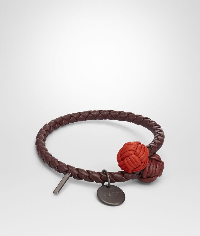 BOTTEGA VENETA MEHRFARBIGES ARMBAND AUS INTRECCIATO NAPPA IN DARK BAROLO Schlüsselring oder Armband E fp