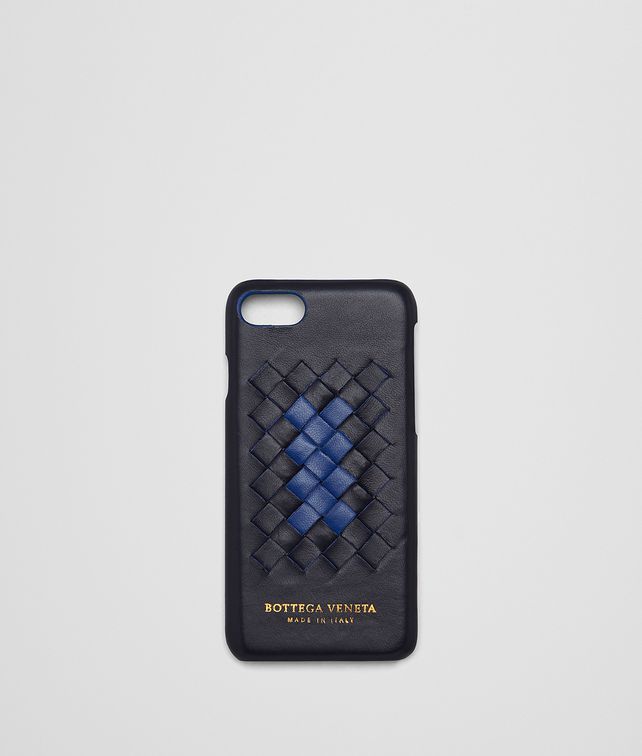 BOTTEGA VENETA トルマリン コバルトブルー イントレチャート ナッパ クラブ デュオ iPhone 7 ケース モバイルアクセサリー E fp