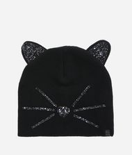 KARL LAGERFELD Hat Woman Choupette Glitter Beanie f