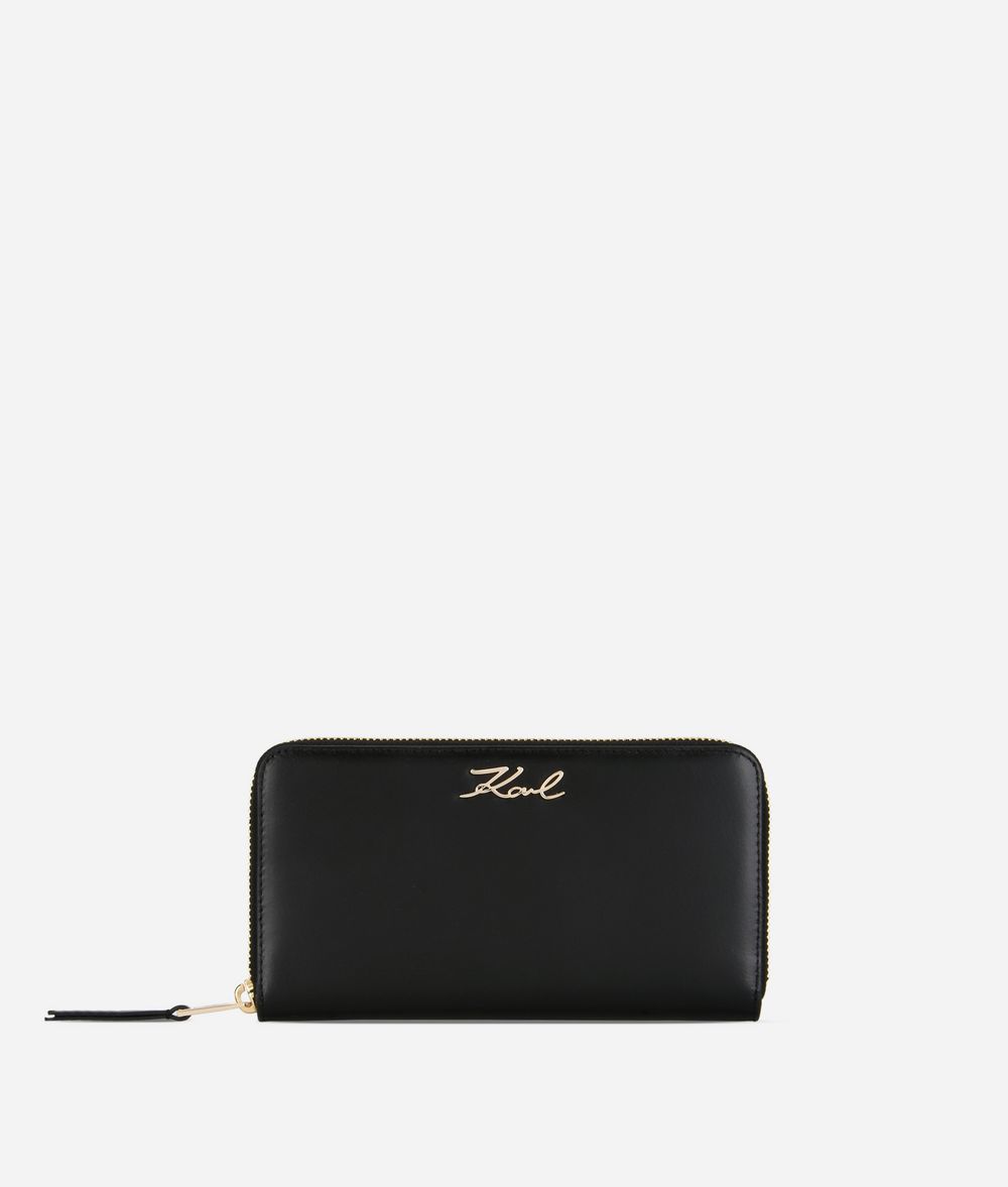 KARL LAGERFELD Portefeuille à contour zippé K/Signature Portefeuille Femme f
