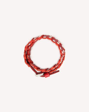 REDValentino FLOWER PUZZLE LEATHER BRACELET