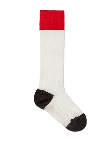 Marni SOCKS IN WHITE RIBBED COTTON Woman
