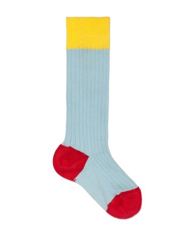 Marni SOCKS IN WHITE LIGHT BLUE COTTON Woman