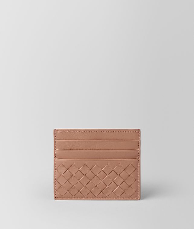 BOTTEGA VENETA ÉTUI POUR CARTES EN CUIR VN INTRECCIATO DAHLIA Porte-cartes et porte-monnaie E fp