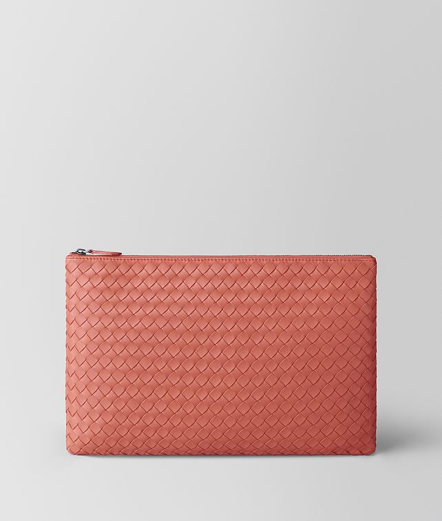 BOTTEGA VENETA PORTA DOCUMENTI GRANDE IN INTRECCIATO NAPPA HIBISCUS Borsa mini e pochette E fp