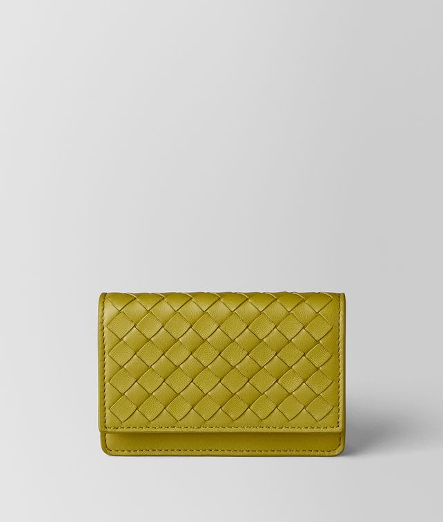BOTTEGA VENETA CHAMOMILE INTRECCIATO NAPPA CARD CASE Card Case or Coin Purse E fp
