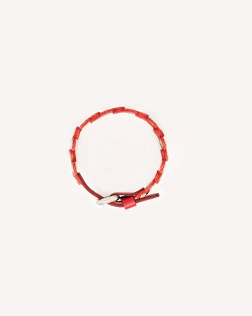 REDValentino FLOWER PUZZLE LEATHER BRACELET