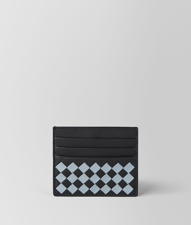 BOTTEGA VENETA NERO ARCTIC INTRECCIATO PALIO CARD CASE Card Case or Coin Purse E fp